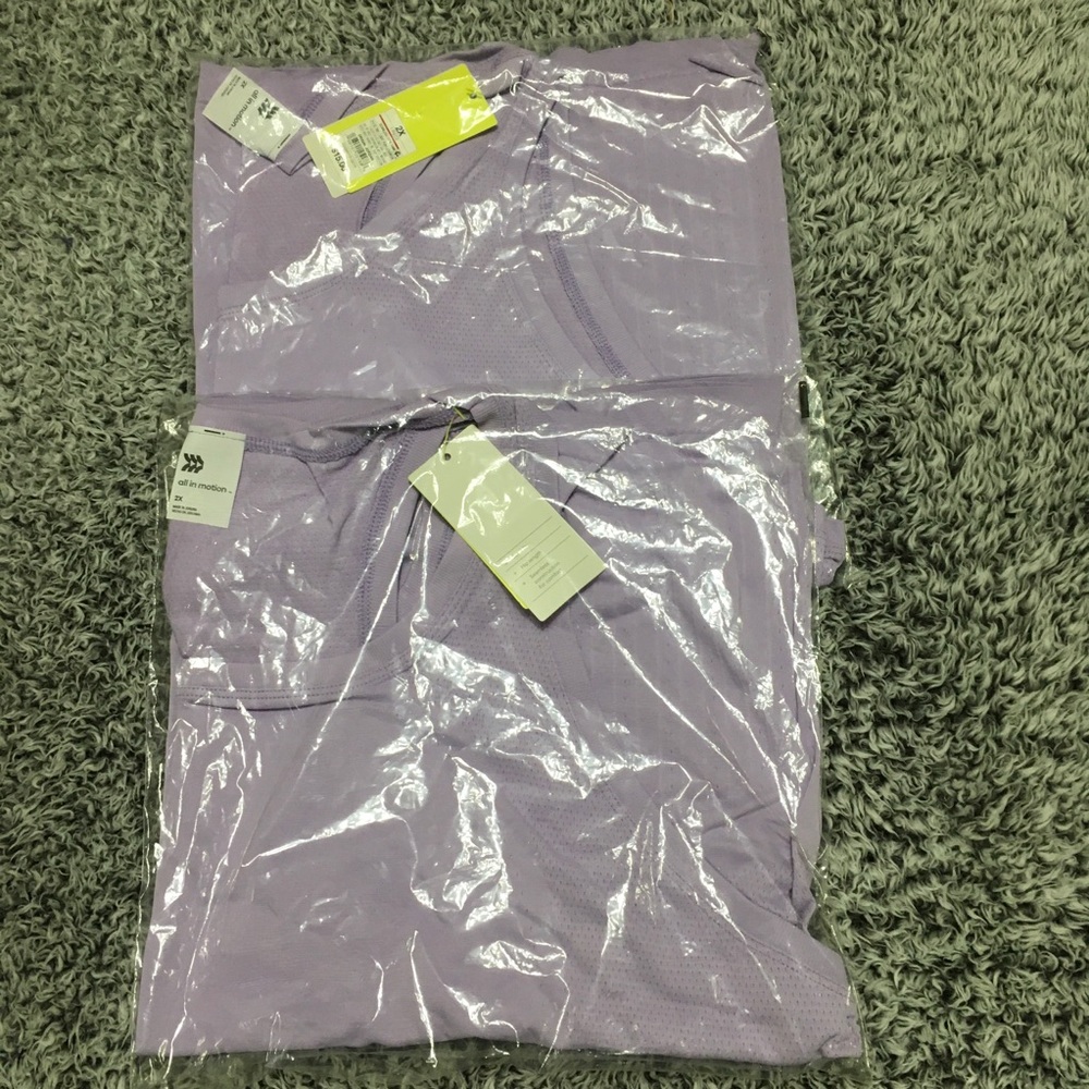 2- All in Motion Women's Size 2X Light Purple Semi Fit Hip Length Tank Top - Picture 10 of 10